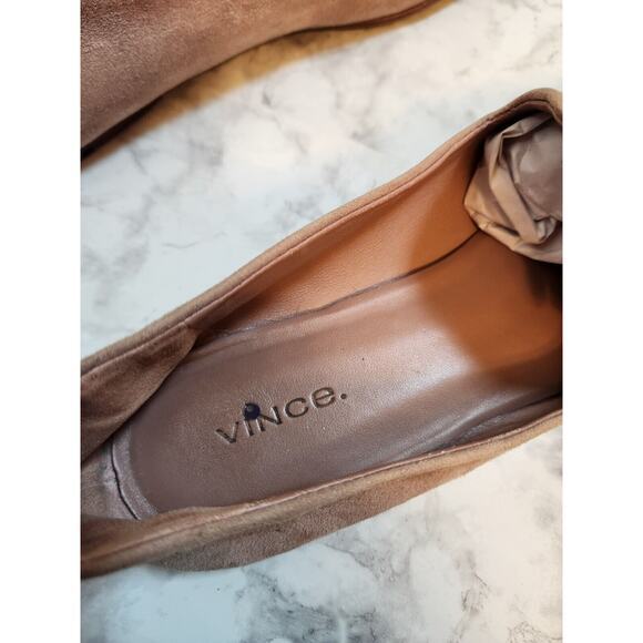 Vince Women's Milo Light Brown Beige Suede Ballet Flat Shoes Size 8.5 - Picture 7 of 7
